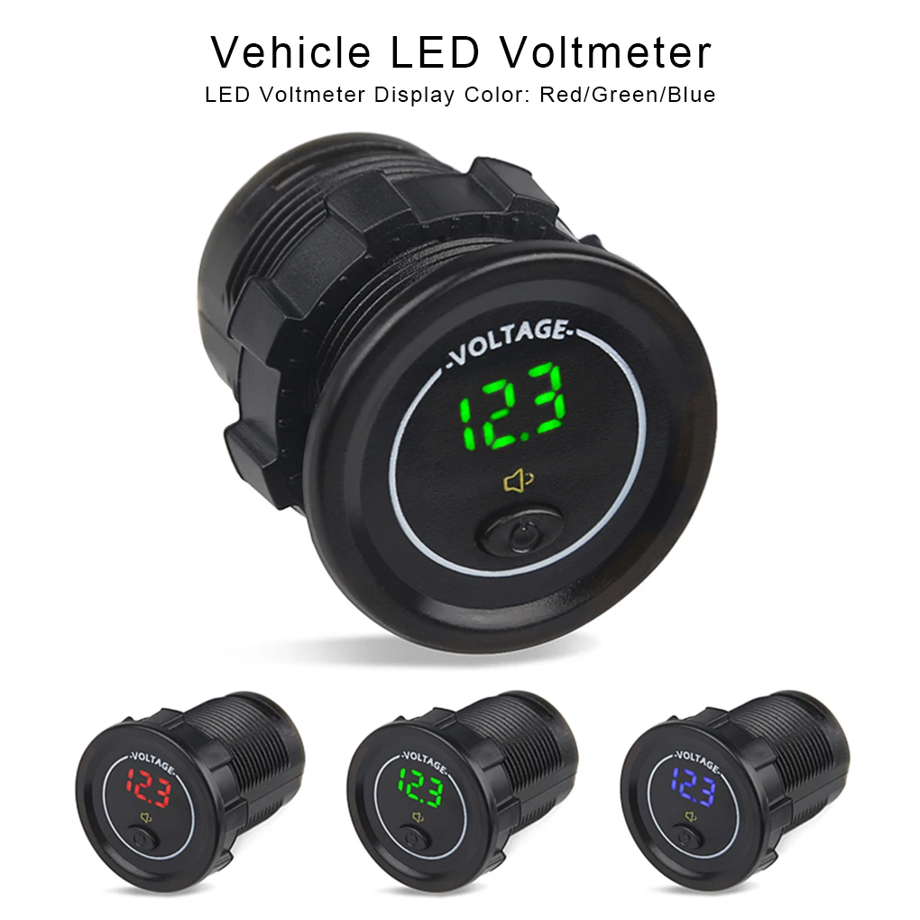 

Вольтметр 12 В дисплей с прозрачной кнопкой вольтметр многофункциональные автомобильные электронные запчасти мотоцикл Лодка мотовездеход