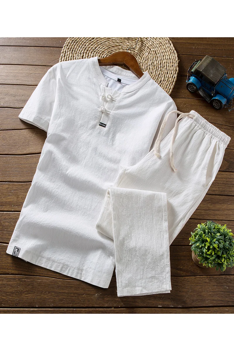 Мужской комплект из футболки с коротким рукавом и брюк до щиколотки - купить по