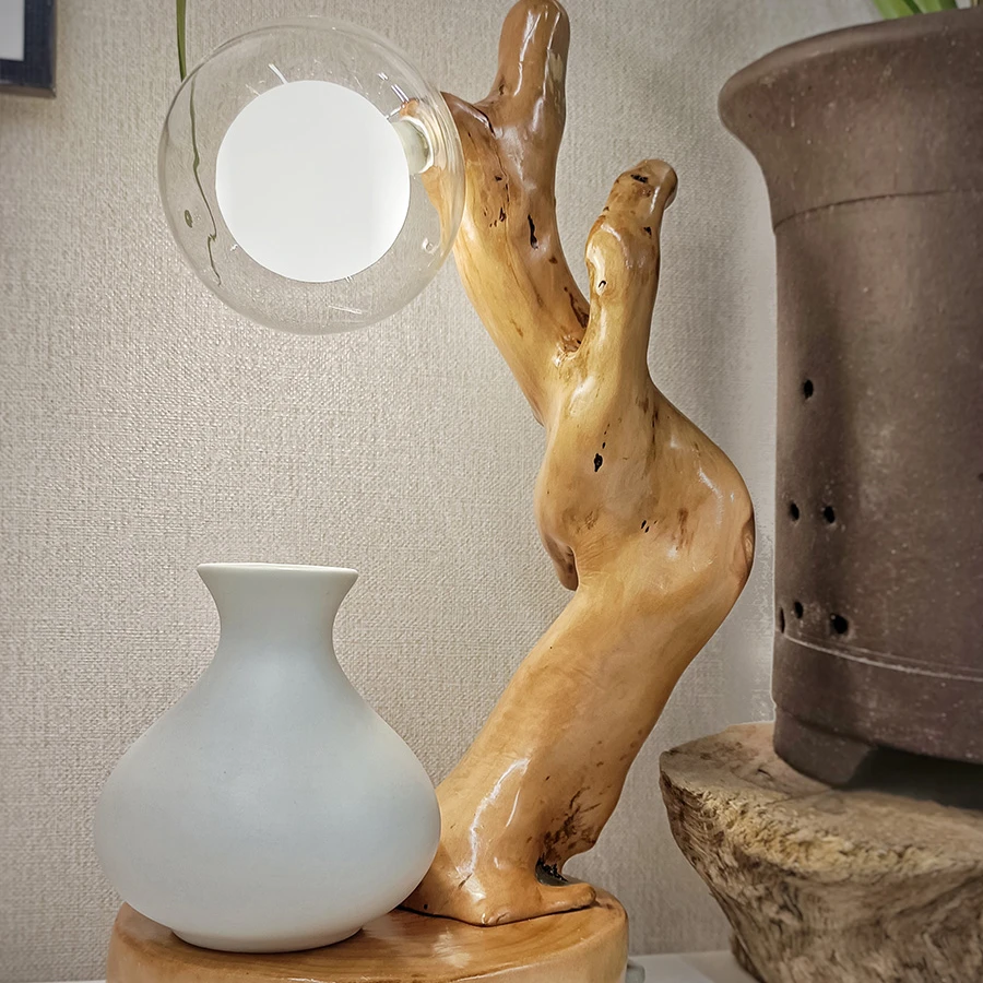 

Handmade Solid Wood Table Lamp Bedroom Good-looking Creative Holiday Gifts Night Light Customization