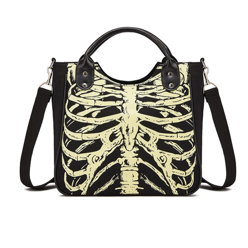 

Luminous Gothic Skeleton Bones Skulls Bags Rock Designer Female Casual Women Punk Bags Fashion Handbag High Quality Bag
