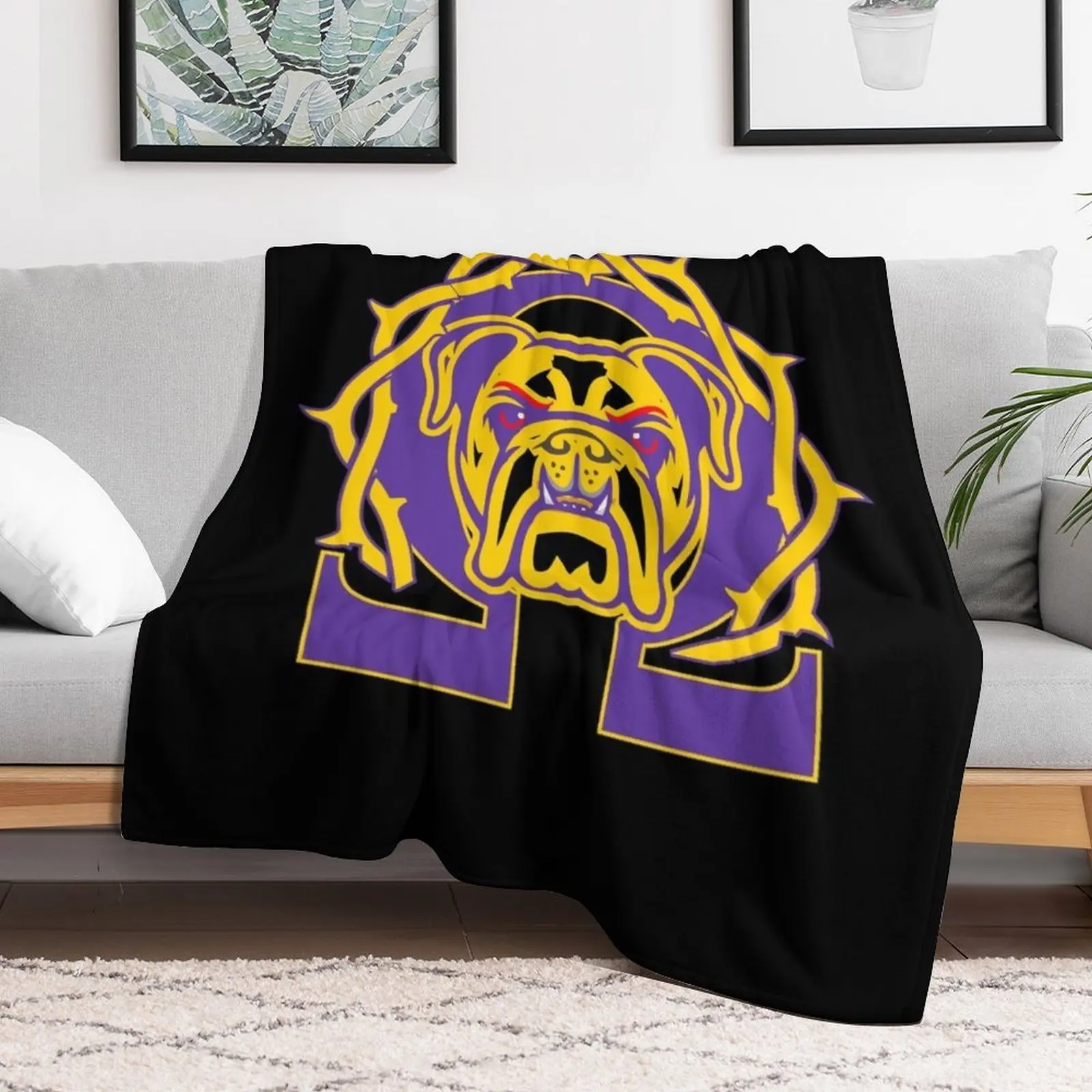 Мужское одеяло Omega Que Dawg Psi Phi фиолетового и золотого цвета для беременных