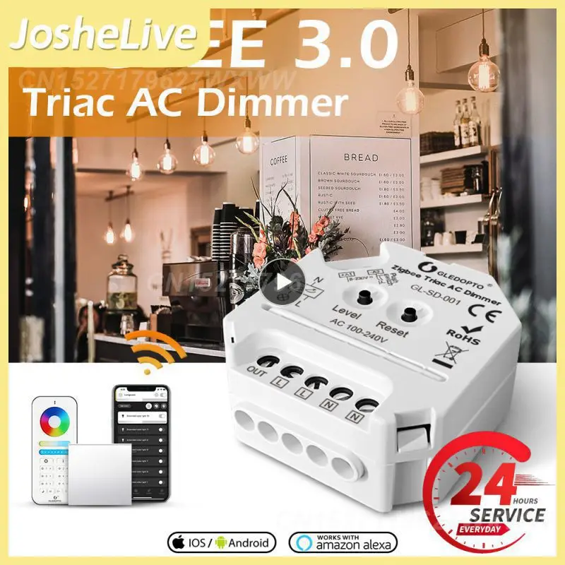 

1/2/3PCS Triac AC Dimmer Light Switch Touch Control Brightness Zigbee3.0 Home Smart LED Bulb Dimmer Hub APP/Voice/Remote Control
