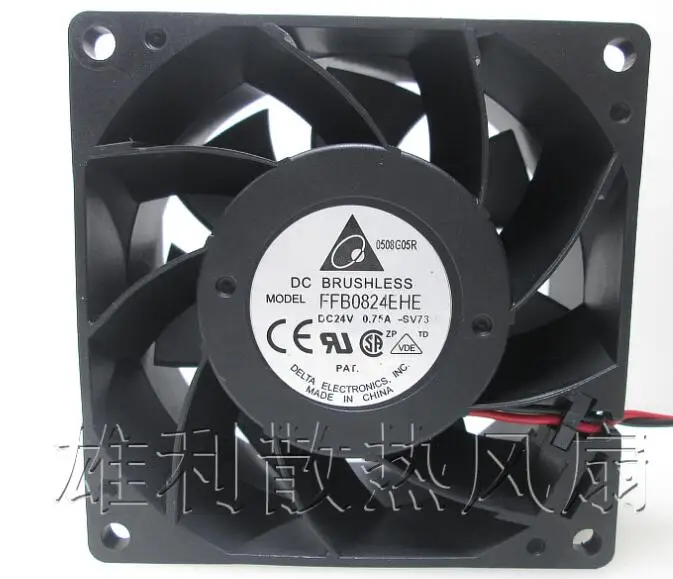 

Delta Electronics FFB0824EHE DC 24V 0.75A 80x80x38mm 2-Wire Server Cooling Fan