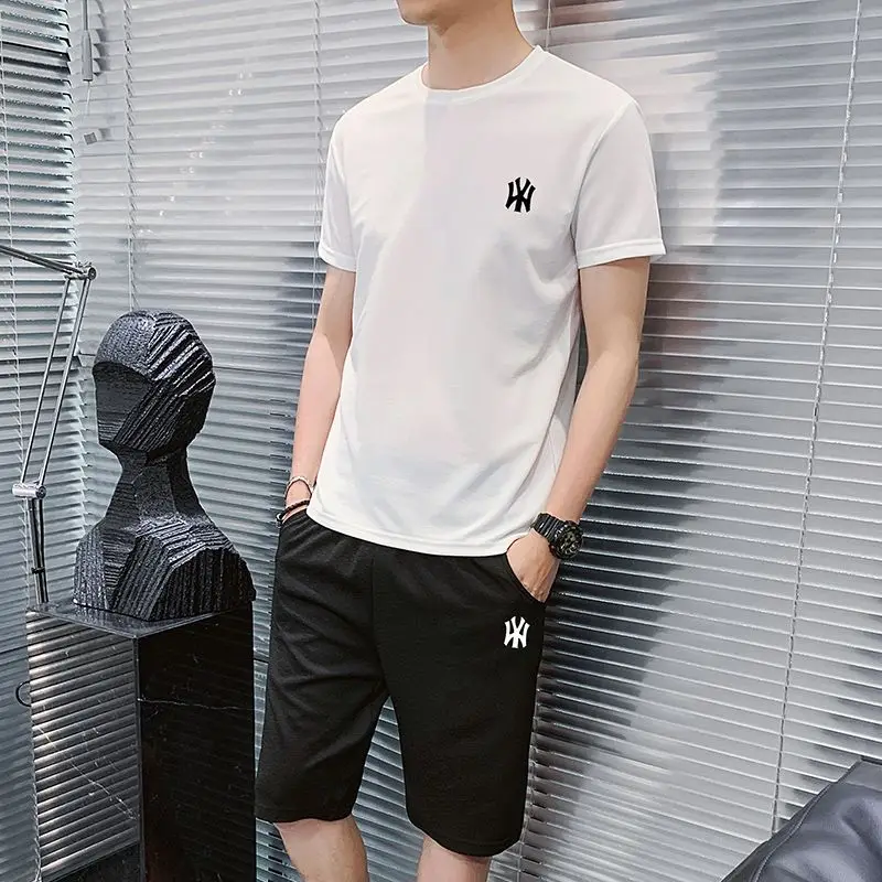 2023 summer new Luxury goods casual suit men's fashion trend youth short sleeve shorts sports