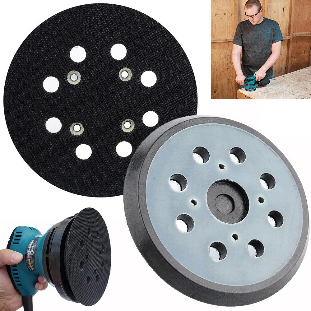 

Sander 5 Stick Discs 8 Makita Hook 125mm Backup Disk Porter Pad On Cable Holes Loop Orbital Electric Backing Inch Pad Sanding