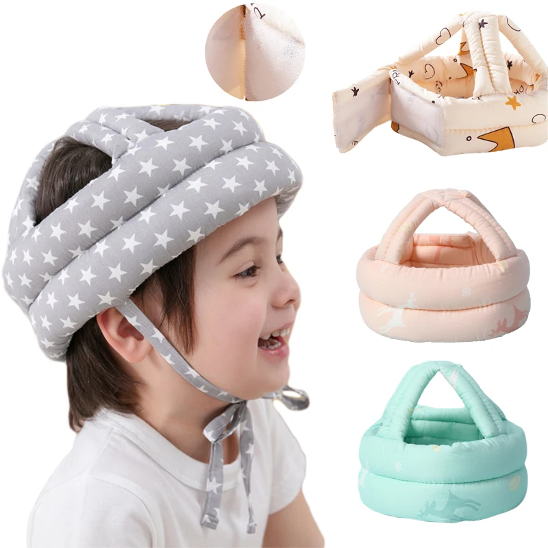 

Cotton Infant Toddler Safety Helmet Baby Kids Head Protection Hat for Walking Crawling Baby Learns To Walk The Crash Helmet