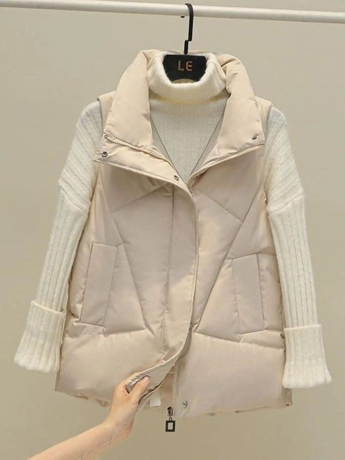 Клетчатый жилет Цинцзян студенческий зимний корейский свободный верхняя одежда