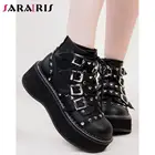 Сапоги SaraIris женские на шнуровке, готические брендовые уличные ботинки на платформе, повседневные модные ботинки на толстом каблуке, с украшением в виде сердца, на молнии