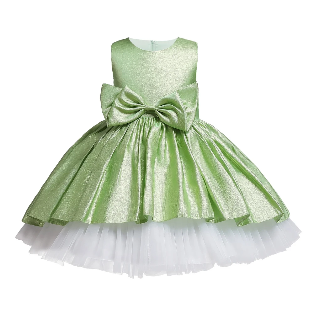 

Girls Party Gown Dress Bowknot Pageant Dress Wedding Puffy Dress