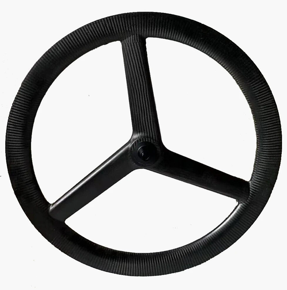 700C carbon tri spoke bike wheel 28X55mm rear bicycle 3 spokes road/fixed gear track bike tubular/clincher/tubeless V/disc brake