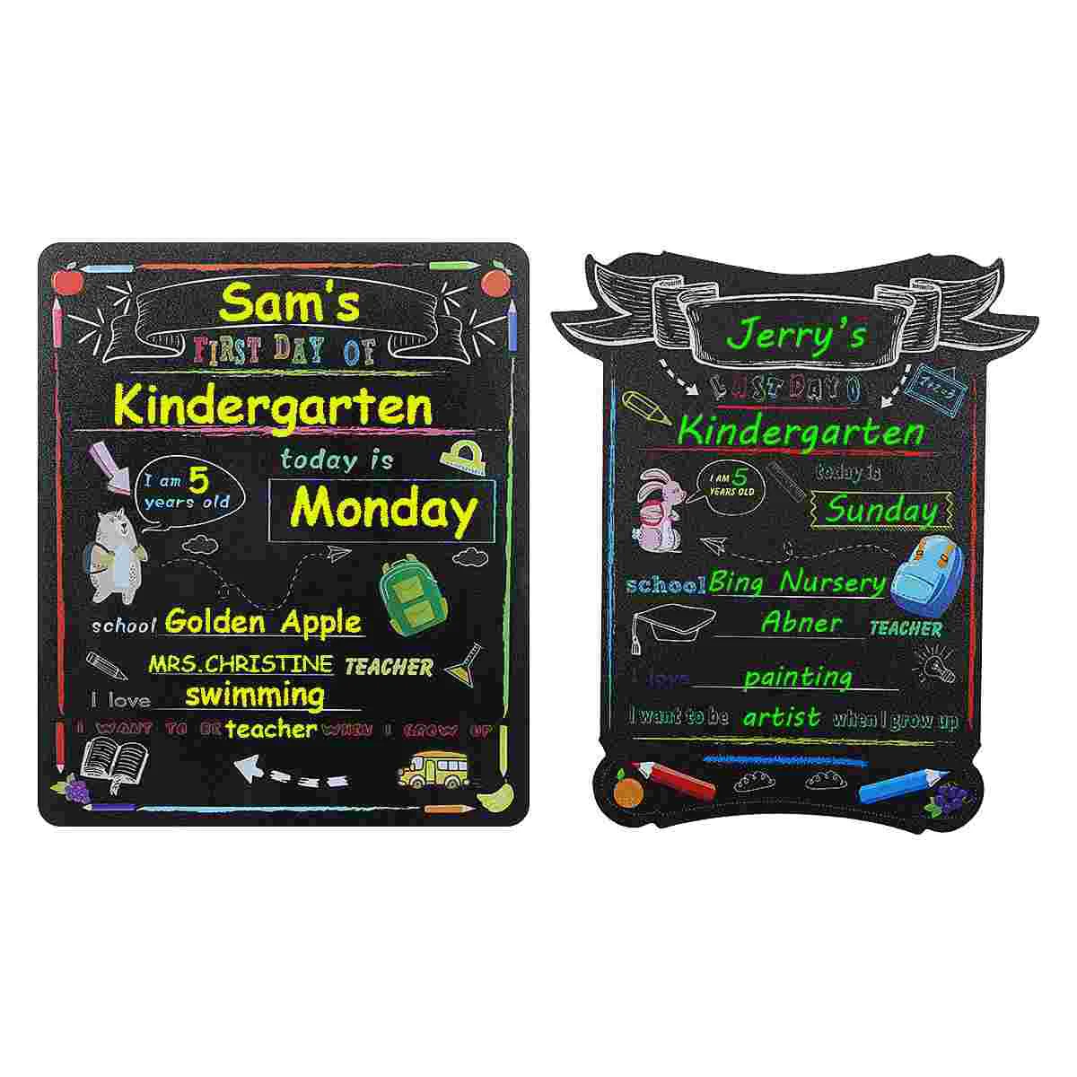 

2pcs Safe Thickened Back to School Last Day First Day Chalkboard for School Kindergarten Home Class