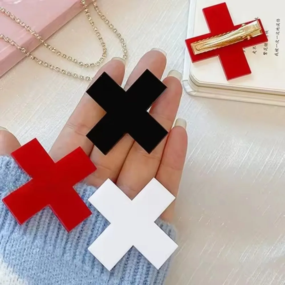 Фото Harajuku панк готический модный Diablo красный крест заколка для волос медицинский творческий крутой Лолита пряные девушки Y2k аксессуары косплей заколки для волос №4