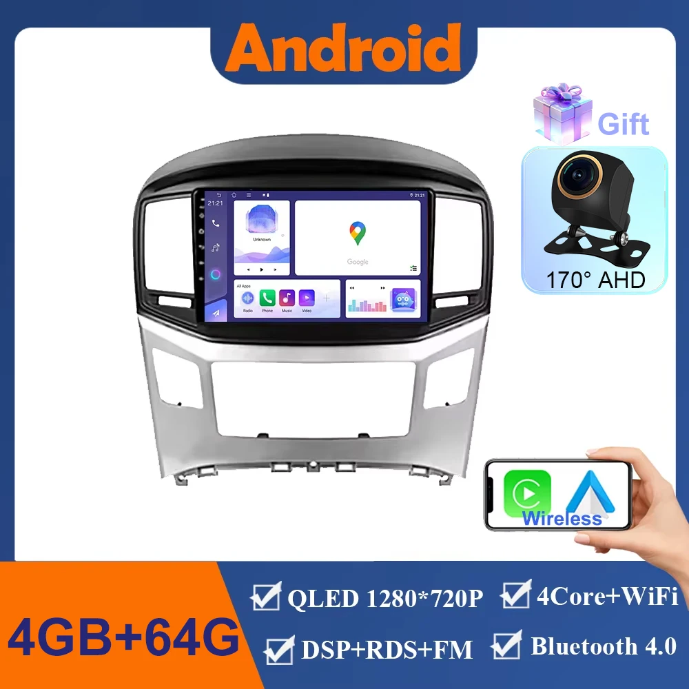

Автомобильный радиоприемник Android 15, беспроводной Carplay для Hyundai H1 Grand Starex 2015-2020, головное устройство, мультимедийный плеер, GPS-навигация, 5G Wi-Fi