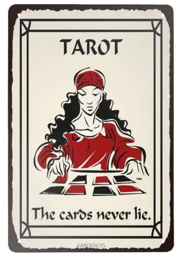 AAROENLYS знак Ретро жестяной карты Таро никогда не лежат винтажное чтение алюминий
