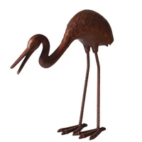cast iron antique brown garden metal crane decoration bird for home and garden