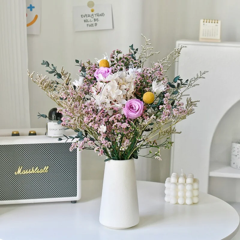 Натуральный сушеный букет цветов свадебный настоящий консервированный вечные