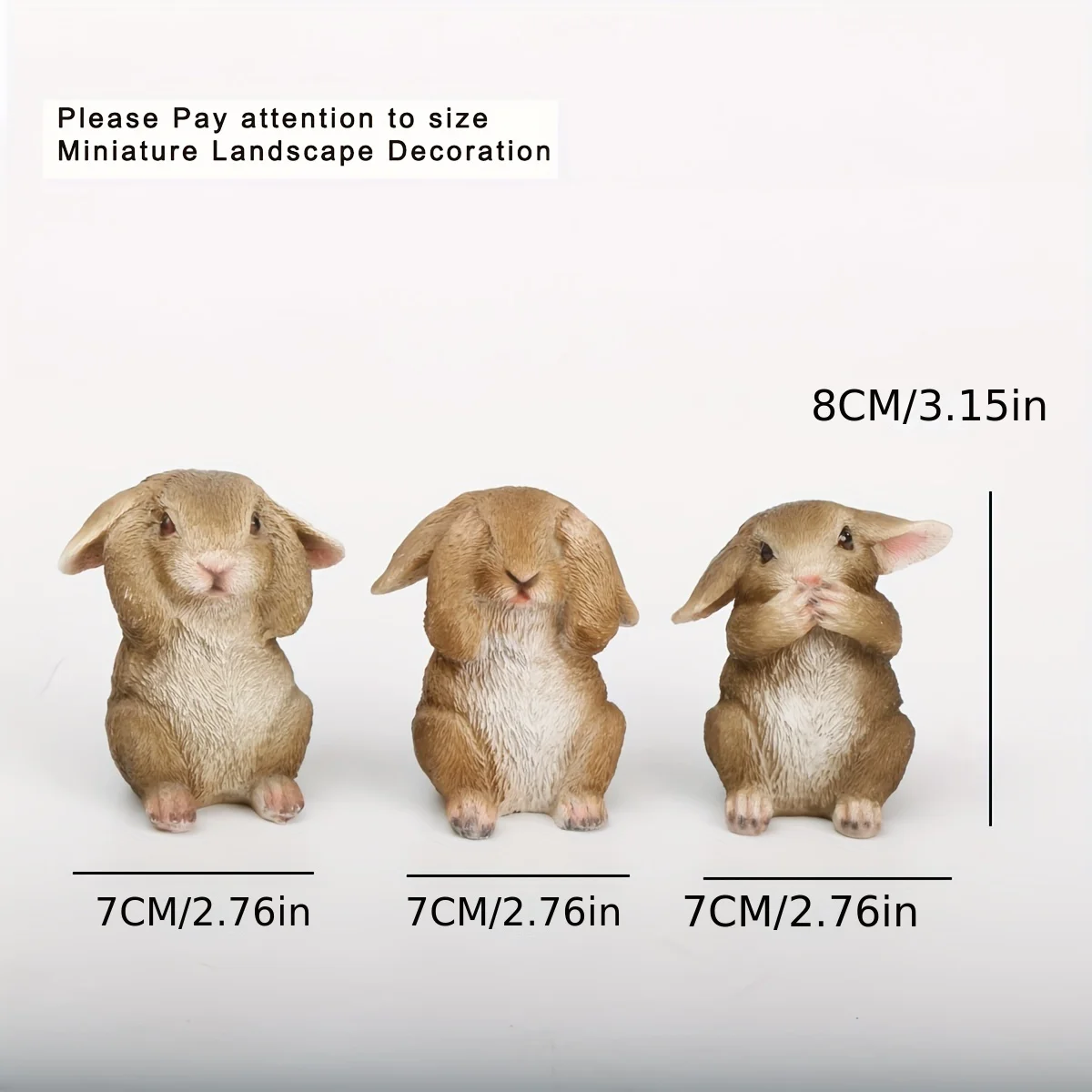 

Набор из 3 фигурок кроликов из резины