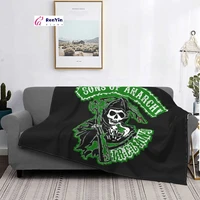 rock sons of anarchy blankets sofa cover fleece summer cool skull multi function thin throw blankets for sofa office quilt