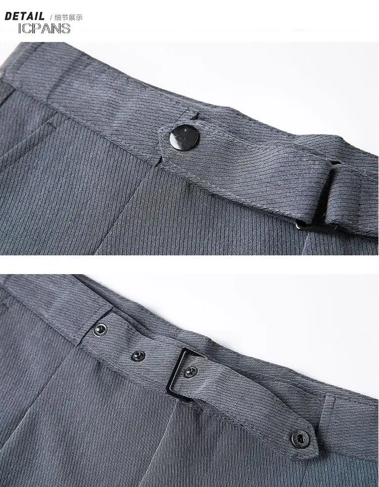 Pleated Formal Suit Pants For Men Ankle Length Summer  Slim Fit  Korean Dress Pants Men With Belt Business Trousers Male 2022 images - 6