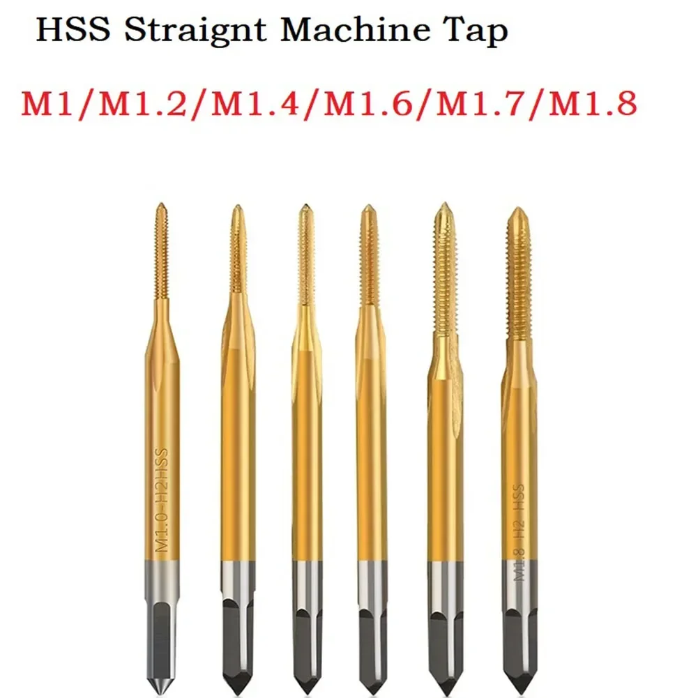 Резьбовой метчик HSS M1 M1.2 M1.4 M 1.6 M1.7 M1.8 Машинный с покрытием Металлический
