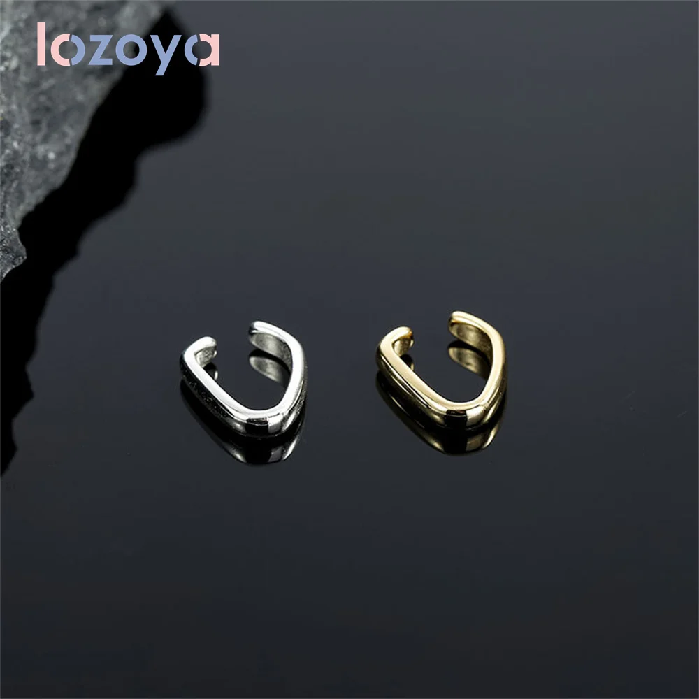 

Женские серьги-клипсы Lozoya из стерлингового серебра 925 пробы с фианитами, V-образные клипсы, индивидуальная трендовая застежка для ушей, модн...