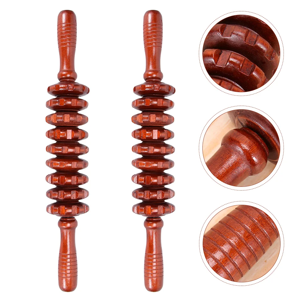 

2pcs Wooden Muscle Massager Body Roller Abdominal Massager Massaging Roller