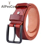 red brown leather belt men fashion jeans leather needle buckle handmade pure cowhide soft leather belt men soft belt