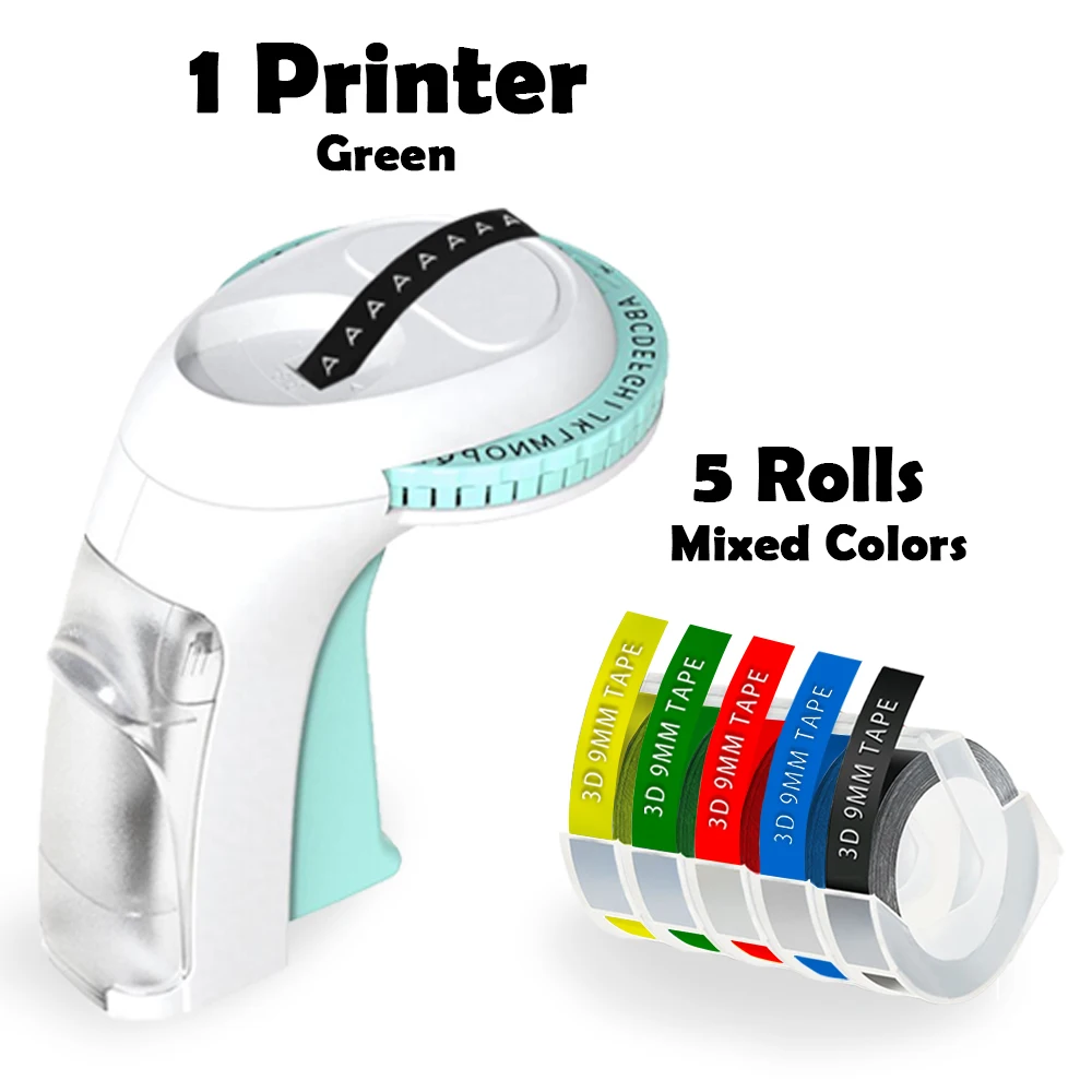 

Omega S Embossing Label Maker with 9mm 3D Self-adhesive Label Tape Compatible for Dymo 12965 Typewriter for Dymo Labeller DM1610