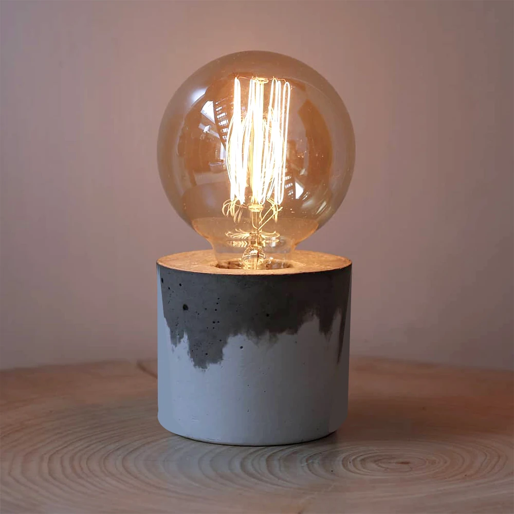 Bedside Lamp Holder Epoxy Resin Mold Handmade Light Bulb Base Concrete Cement Silicone Mould Handicraft Making Tools Home Decor