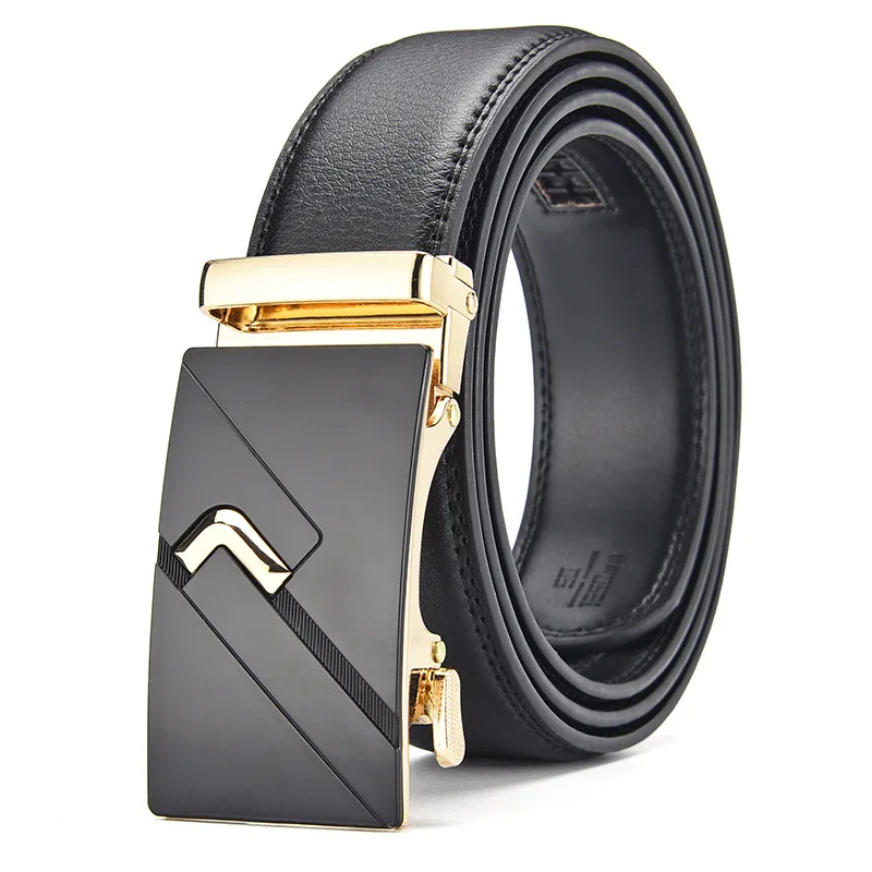 

Leather Ratchet Belts for Men Fashion Automtic Buckle Waist Belt with Gift Box, Gift for Men ,Slide Dress Belt for men