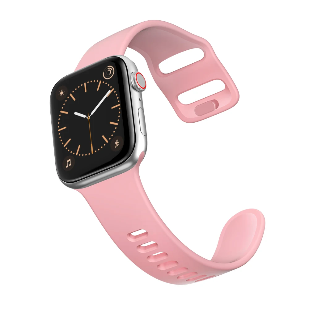Silicone Strap For Apple Watch band 40mm 44mm 45mm 41mm 38mm 42mm 44 mm Rubber watchband bracelet iWatch serie 3 4 5 6 se 7 band
