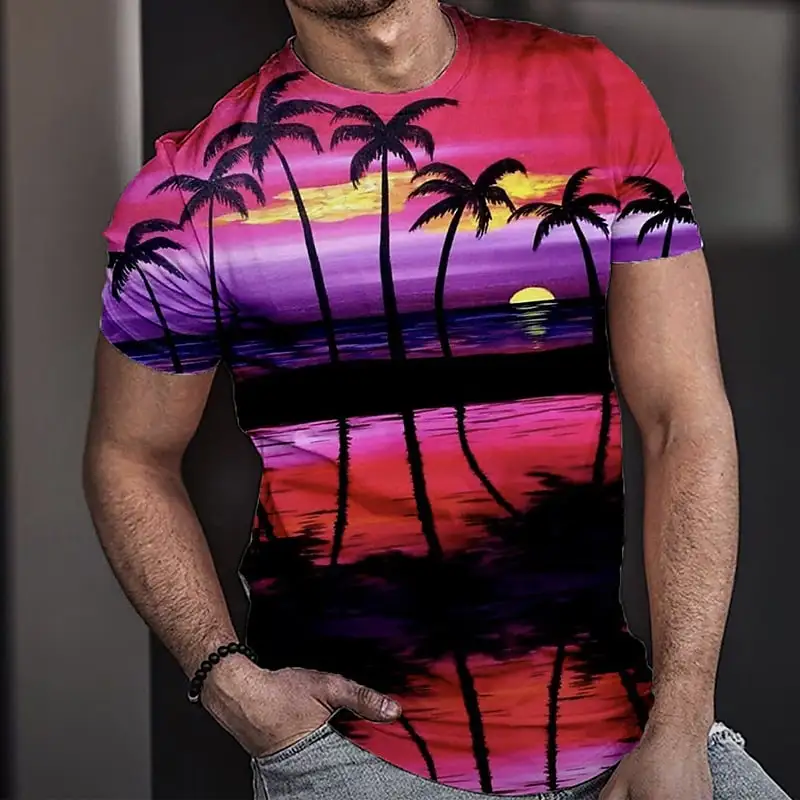 

2022 оригинальные мужские футболки, дизайнерская одежда, Забавные футболки с 3D цифровой печатью, топы с коротким рукавом и зарубежным ландшафтом, дизайнерские футболки Fas