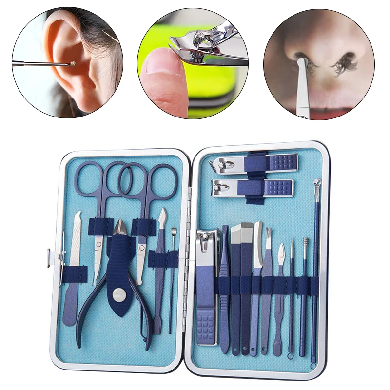 

7/10/12/18PCS Nail Art Scissors Manicure Set Professional High Quality Pedicure Care Tools Nail Scissors Dead Skin Pliers