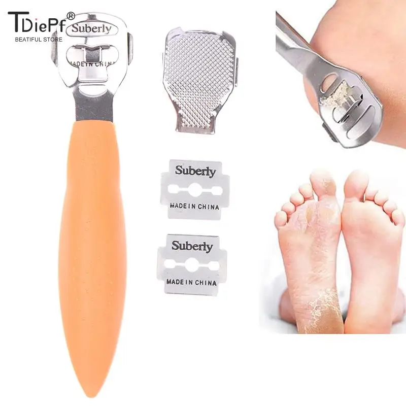 

Hard Dead Skin Knife Foot Care Tool Stainless Steel Dead Skin Callus Remover Planer Cutter Shaver Foot + 10*Blades+Grinding Head