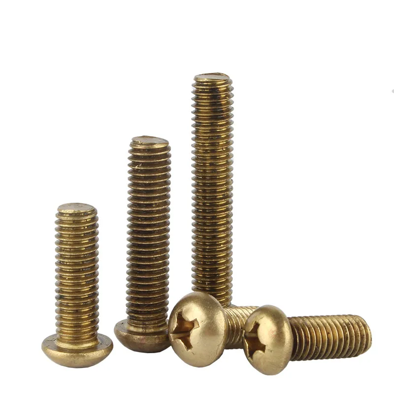 5-200 шт. M2 M2.5 M3 M4 M5 M6 Латунный винт с круглой головкой и крестообразным шлицем