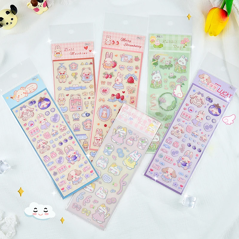 

2 листа, милые Мультяшные блестящие наклейки для водонепроницаемого материала, фоторамка для девочек, рукоделие