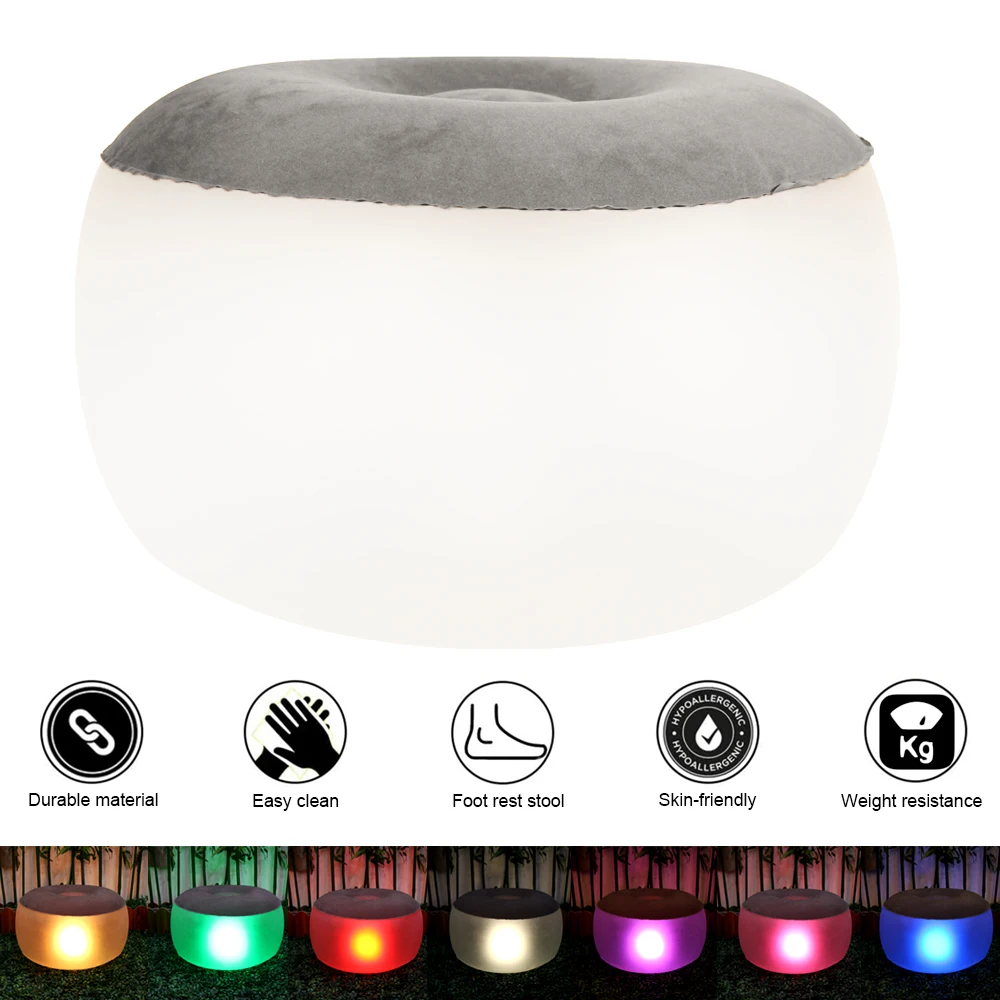 

ПВХ надувной Сферический ленивый диван светодиодный пульт дистанционного управления 16 цветов светящийся уличный водонепроницаемый диван ...