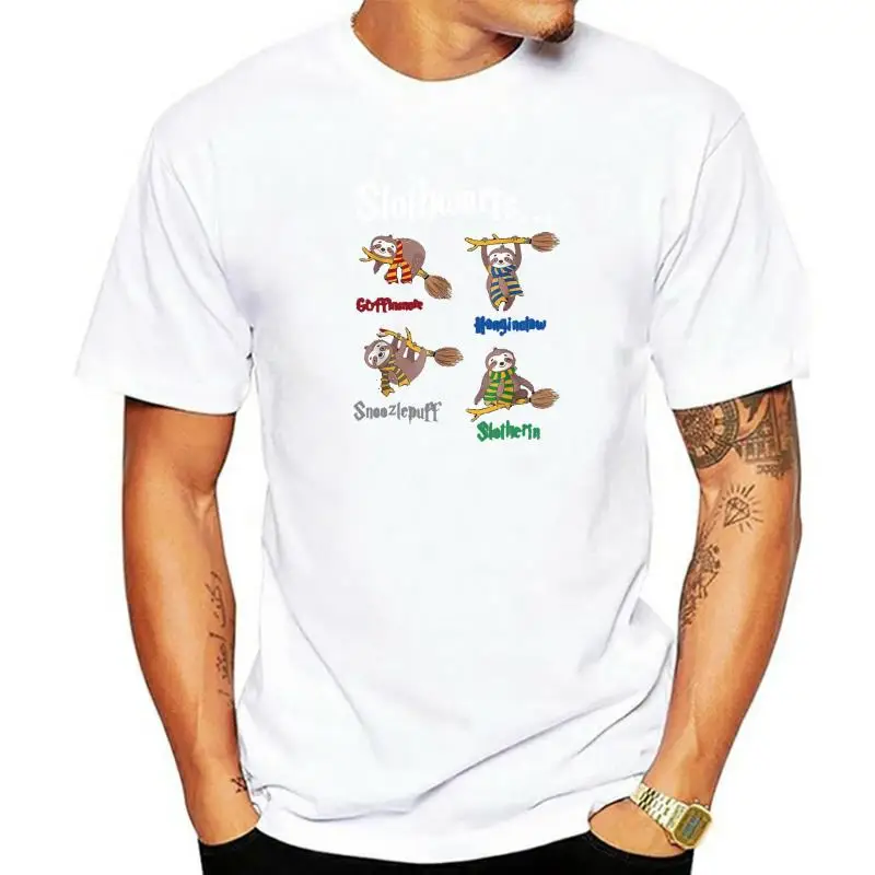 

Kawaii Sloth Slothwarts Funn Birthday Gift Sloth T Shirt for Men Simple Style Tshirt Unisex Casual Oversized Tee Camiseta Hombre