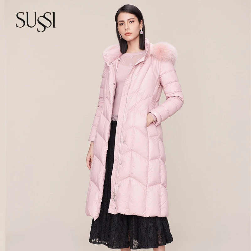 Winter new shopping mall with the same pink detachable windbreaker down jacket enlarge