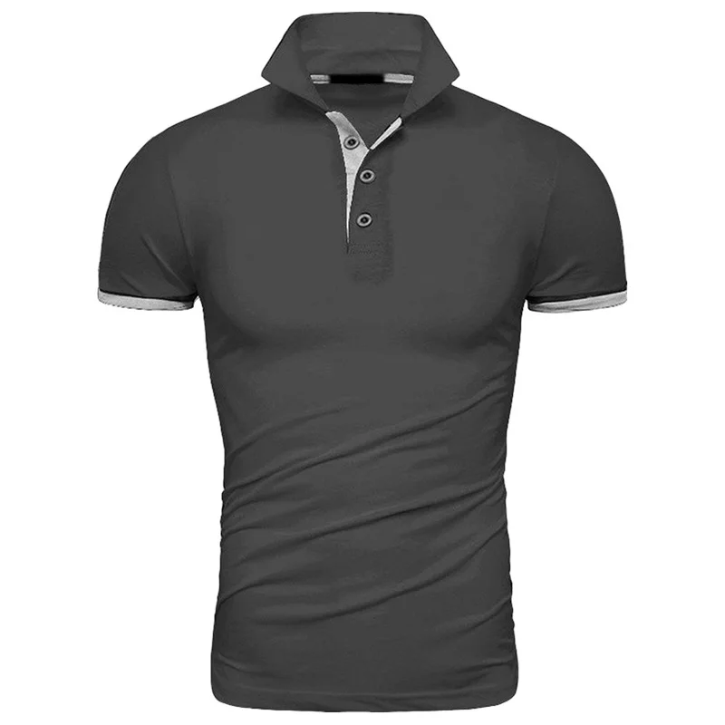 

Рубашка-поло мужская с коротким рукавом, модная одежда для работы, цветная блокировка, лето