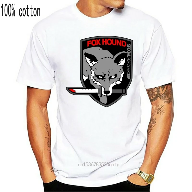 

Man Clothing Fox Hound Metal Gear Knife Logo Black Men Short Sleeve 100% Cotton Fashion Brand Men Tops StreetWear T-shirt Solid