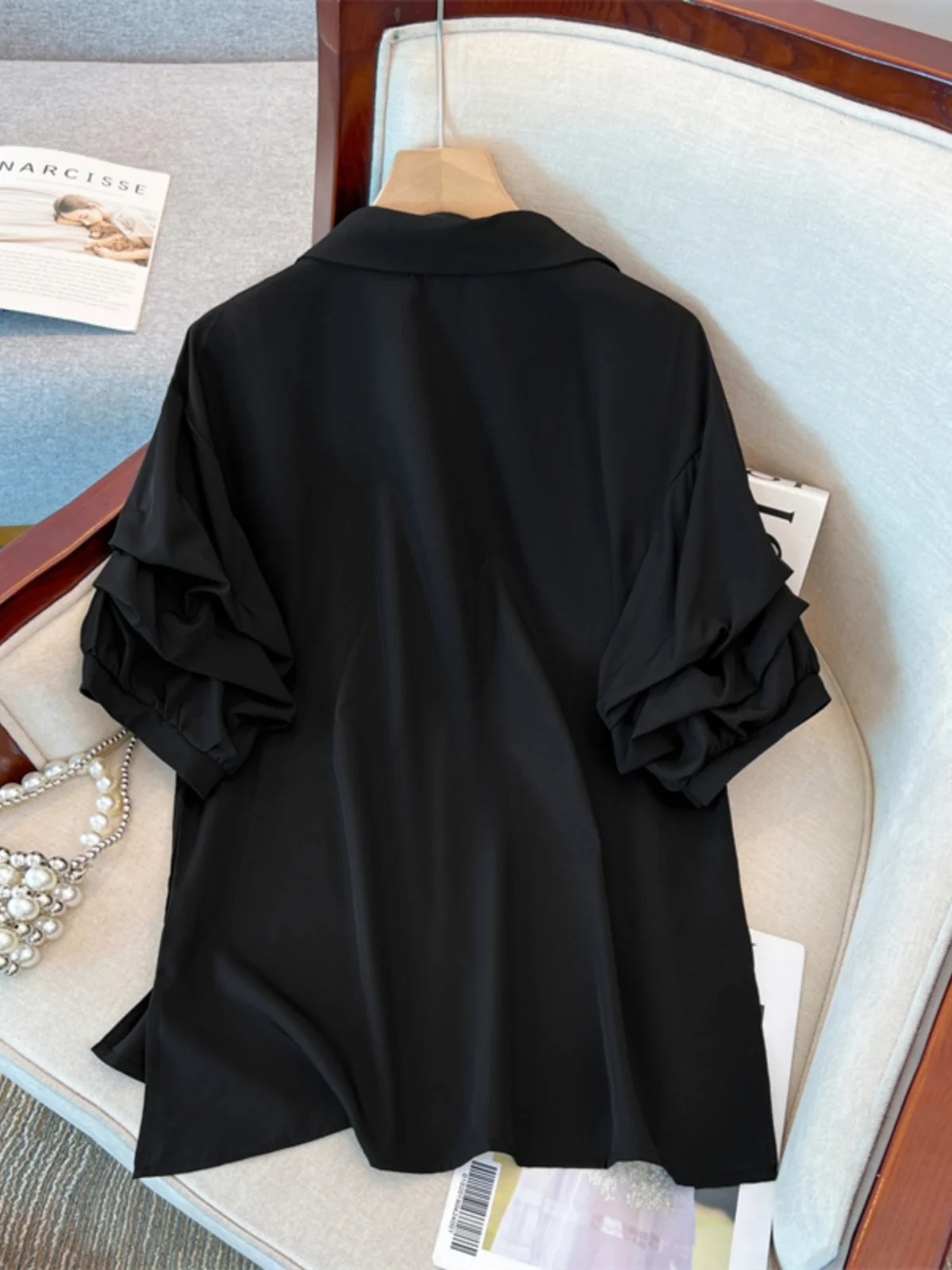 Женская одежда больших размеров шифоновая рубашка для похудения с французским