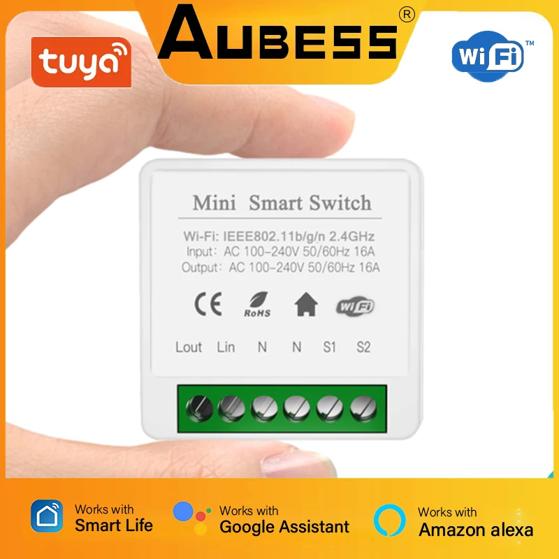 

Умный мини-переключатель Aubess с поддержкой Wi-Fi и таймером