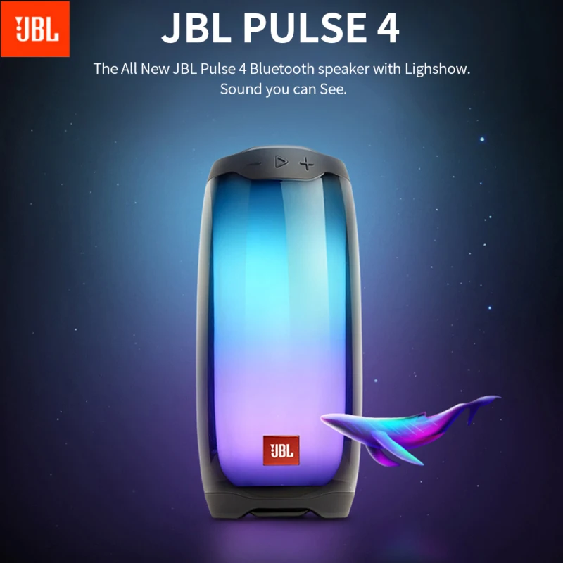 New JBL Pulse 4 Bluetooth-compatible Speaker Outdoor Portable Rock Subwoofer IPX7 Waterproof Stereo With Led Light Party