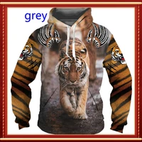 autumn and winter fashion animal 3d tiger printed hoodie hip hop cosplay hooded sweatshirts pullover