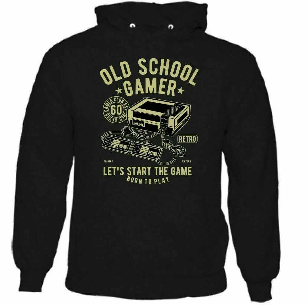 

Old School Gamer Mens Funny Gaming Hoodie