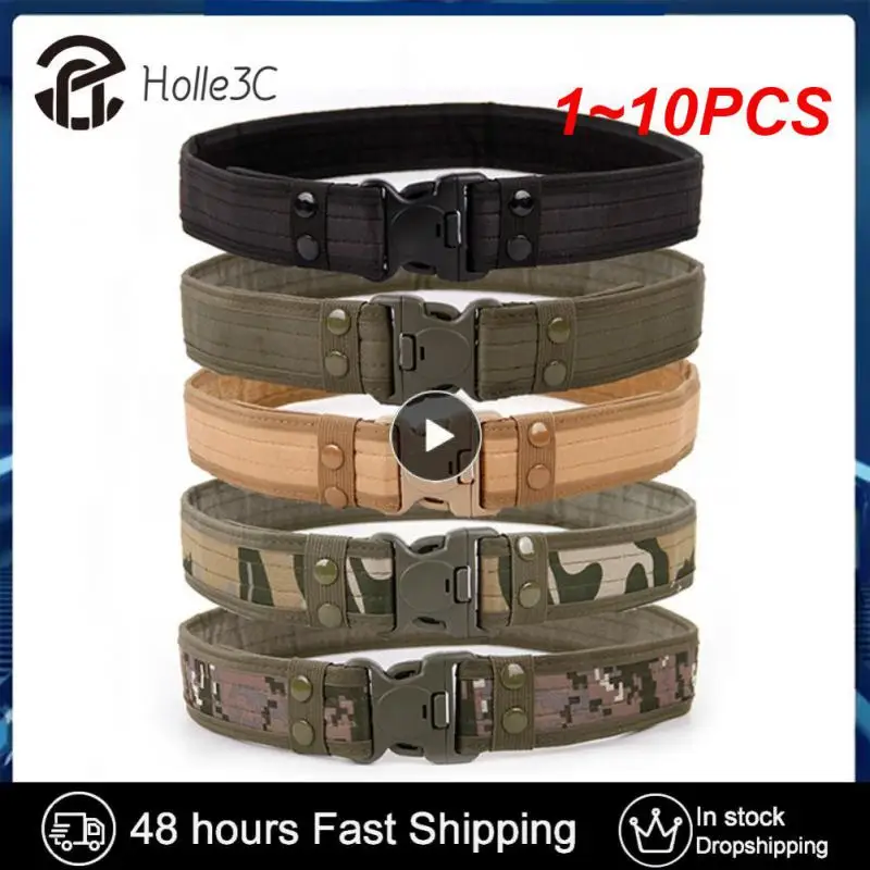 

1~10PCS Quick Release Military Tactical Belt Army Style Combat Belts Fashion Men Camouflage Canvas Waistband Outdoor Hunting