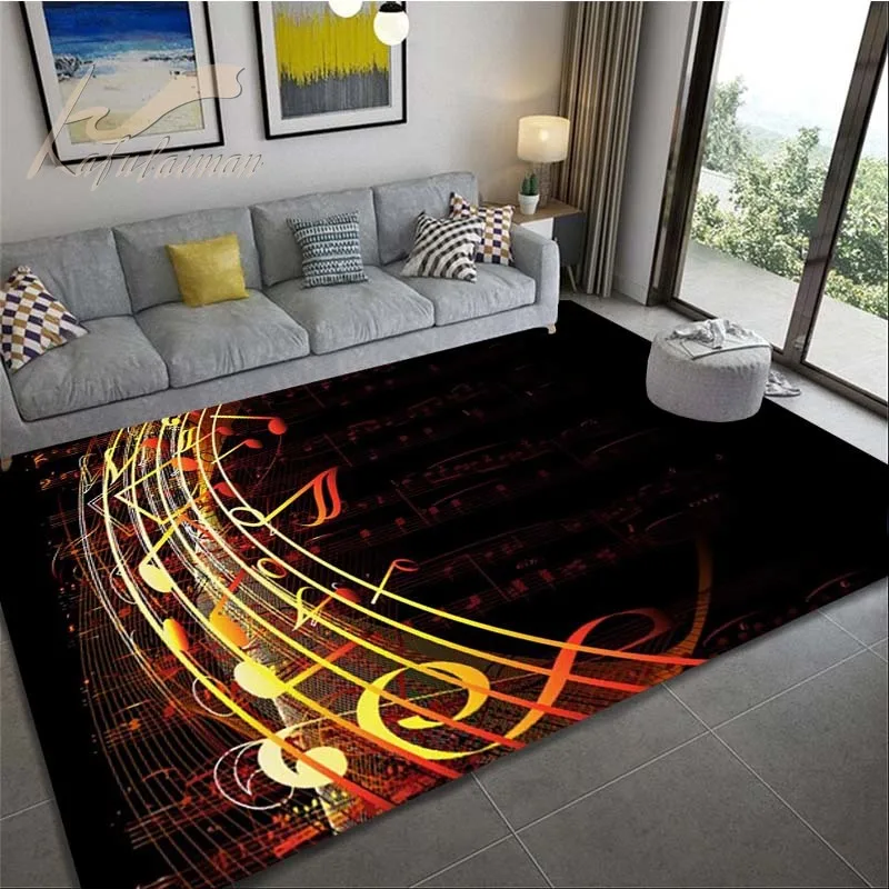 Ковер Музыкальный с 3D принтом декоративный мат из полиэстера для гостиной