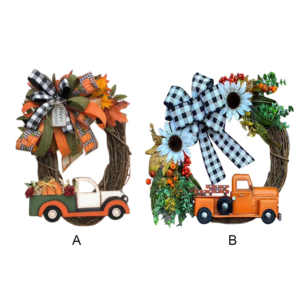 

Front Door Trunk Pattern Wreath Porch Wall Hanging Acrylic Round Sign Hanger Halloween Ornament, Pumpkin