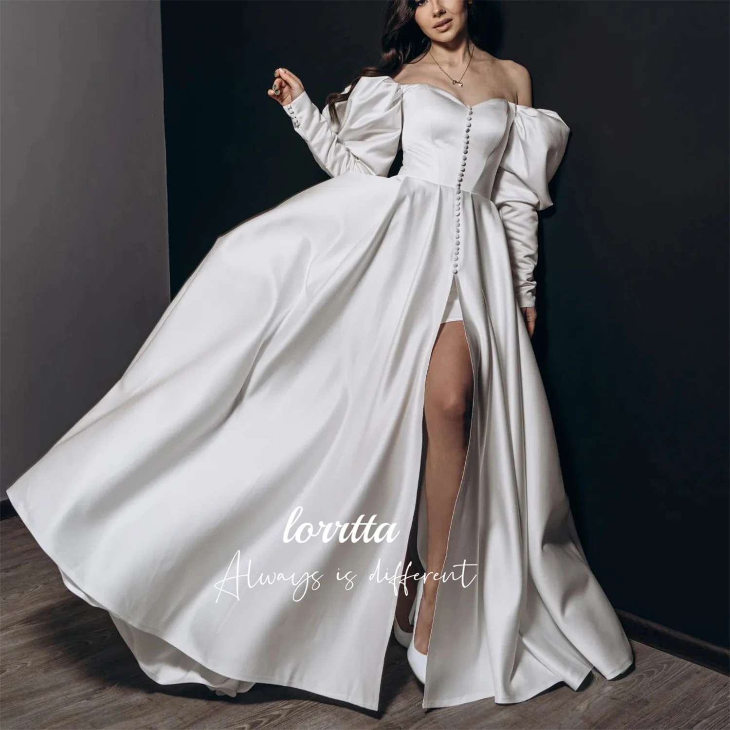 Lorrtta атласное белое свадебное платье А-силуэта элегантные платья для женщин